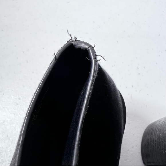 ASOS Black Faux Suede Lace Up Peep Toe Block Heels Size 6 - Picture 14 of 14